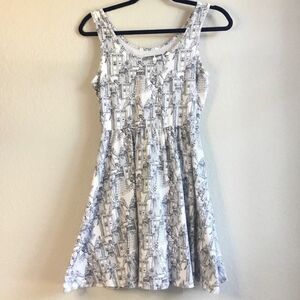 BBC Dr Who fit and flare dress with Weeping Angels, Cybermen and The Tardis